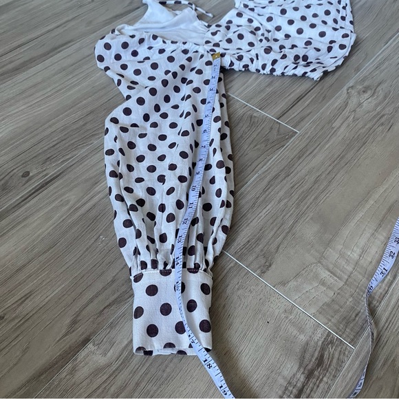 Majorelle revolve emily white long sleeve blouse top maroon polka dot size S - Picture 8 of 14